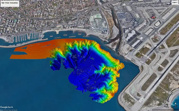 Bathymétrie multifaisceaux Bathymétrie topographie sous marine méditerranée